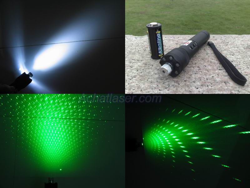 Acheter Lampe Torche LED Laser Vert 200mw Puissant Multimode Rechargeable